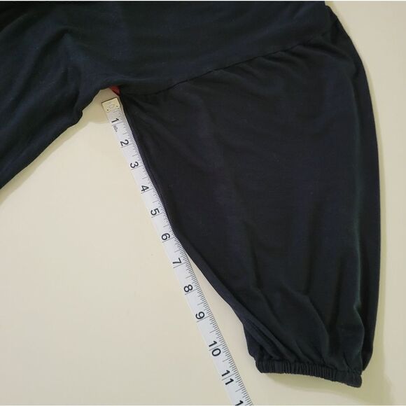 DayTrip Women's Black Balloon Sleeves Top with Buffalo Check Back - Picture 6 of 8